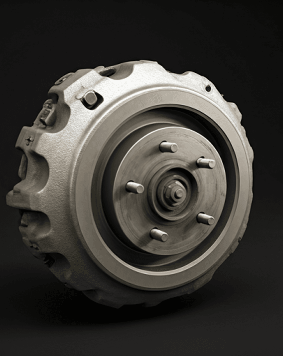 Professional brake service in progress